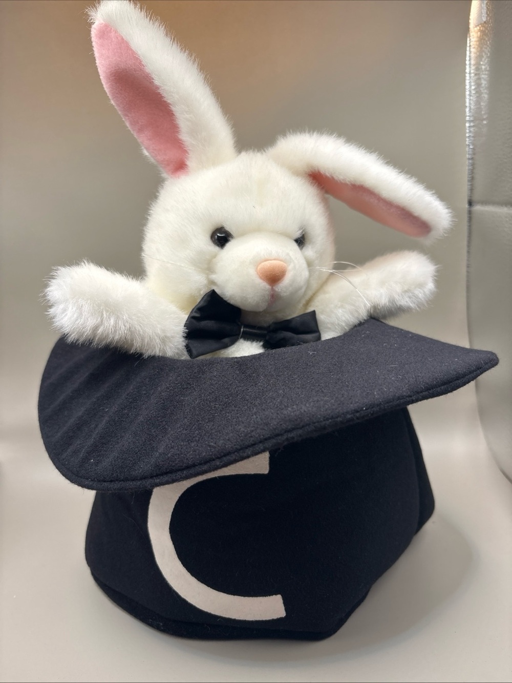 Vintage 1995 Plush Creation Inc. Magic C Bunny Rabbit Hand Puppet Handwriting